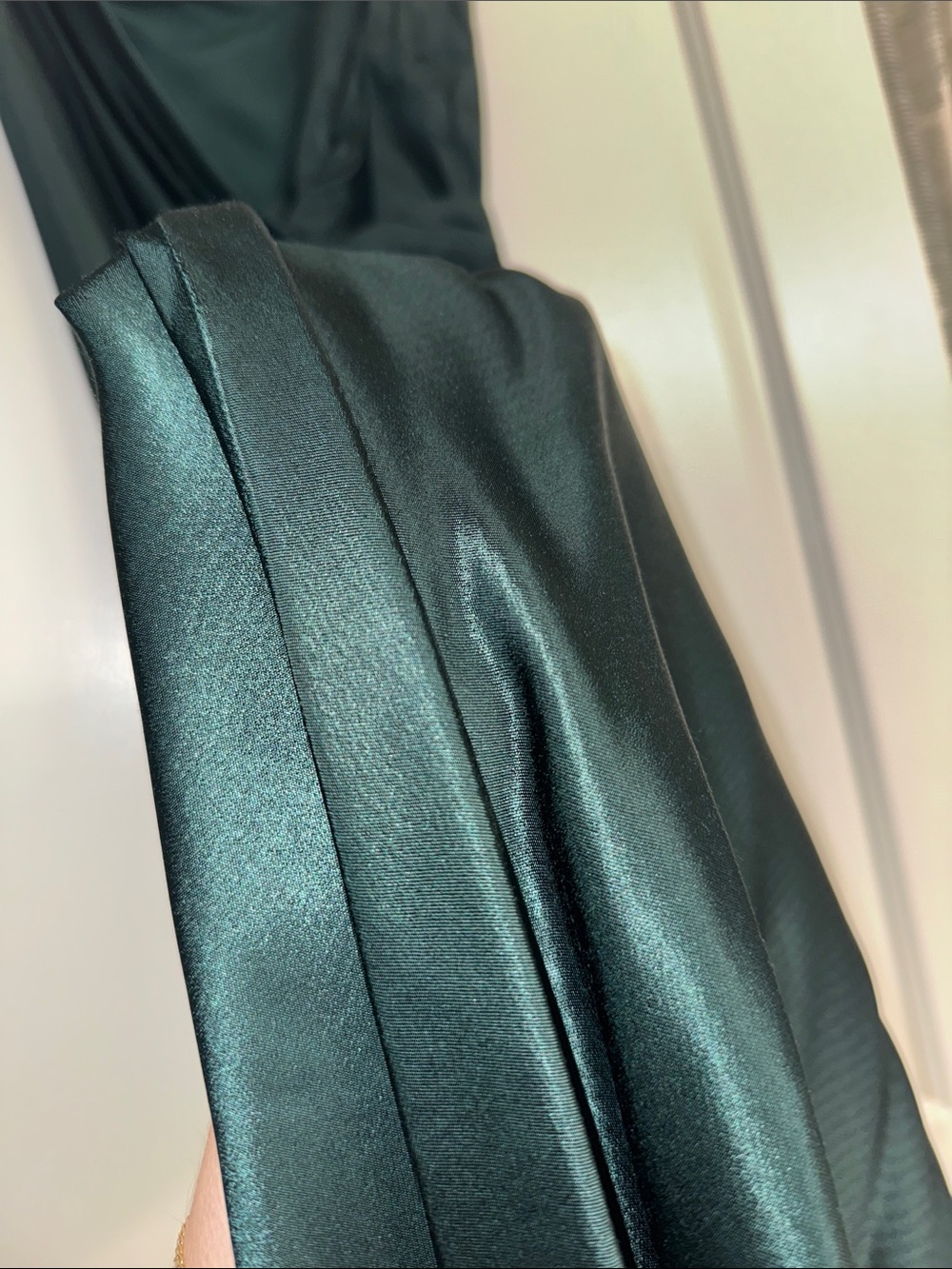 Zara Emerald Green Satin Maxi Slip Dress - Picture 3 of 8